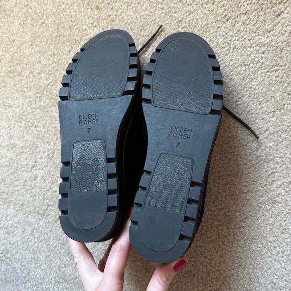 Eileen Fisher Eddy Recycled Stretch Knit Platform Oxford Shoes Size 7 LIKE NEW - Picture 7 of 12